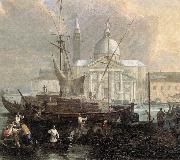 CARLEVARIS, Luca The Sea Custom House with San Giorgio Maggiore (detail) fg oil painting artist